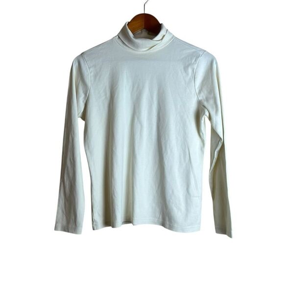 L.L. Bean Tops - L.L. Bean ivory 100% supima cotton turtle neck shirt